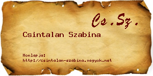 Csintalan Szabina névjegykártya